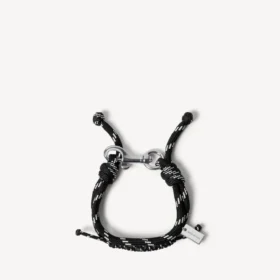 Malibu-armband i svart/vitt/glänsande silver