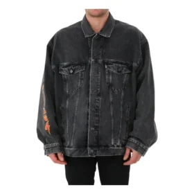 Metallica Oversized Denim Jacket ”Washed Black Orange” 694504TBP471055