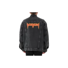 Metallica Oversized Denim Jacket ”Washed Black Orange” 694504TBP471055