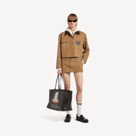 Mini-bomullskjol för dam i beige