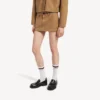 Mini-bomullskjol för dam i beige