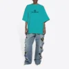 Mosaiklogotyp BB-alfabet, lösa hål, sliten look, kortärmad, unisex, blå 651795TKVF53660