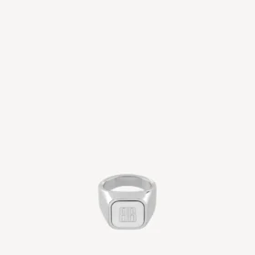 Nano-signetring i glänsande silver