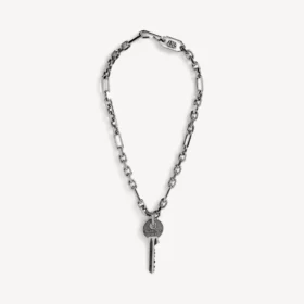 Neverlost tunt halsband för män i antiksilver