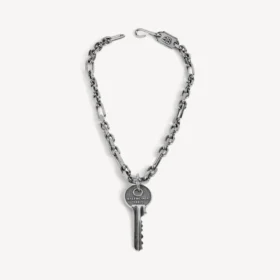Neverlost tunt halsband för män i antiksilver