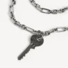 Neverlost tunt halsband för män i antiksilver Neverlost tunt halsband för män i antiksilver