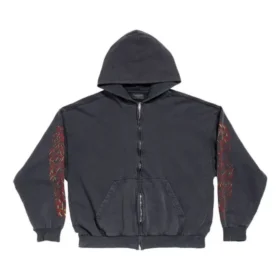 Offshore-luvtröja med dragkedja, medium passform ”Black Faded” 770939TPVM91568