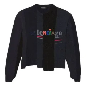 Omstrukturerad asymmetrisk stickad tröja ”Svart” 657334T32011271