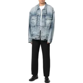 Oversized Cut-Up Ring-Denimjackor ”Blå” 697779TMW264437