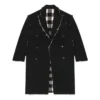 Oversized kappa med råa kanter och buffalo-rutmönster ”Black White” 704487TMU181070
