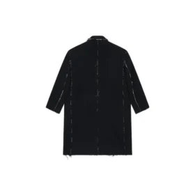 Oversized kappa med råa kanter och buffalo-rutmönster ”Black White” 704487TMU181070