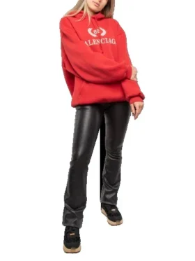 Oversized-luvtröja i bomull med BB-logotyp ”Red” 547765TCV316400
