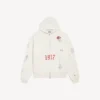 Oversized luvtröja med dragkedja för män i färgen kräm Oversized luvtröja med dragkedja för män i färgen kräm