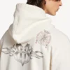 Oversized luvtröja med dragkedja för män i färgen kräm Oversized luvtröja med dragkedja för män i färgen kräm