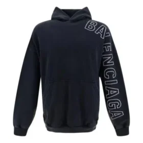 Oversized-luvtröja med konturer ”Black Faded” 739024TOVV29034