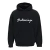Oversized popover-luvtröja med skriptlogotyp ”Black White” 674986TMVB51070