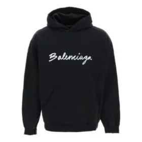 Oversized popover-luvtröja med skriptlogotyp ”Black White” 674986TMVB51070 Oversized popover-luvtröja med skriptlogotyp ”Black White” 674986TMVB51070