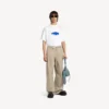 Oversized T-shirt för herr i vitt med ”Wet Brush”-motiv