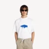 Oversized T-shirt för herr i vitt med ”Wet Brush”-motiv
