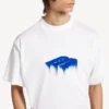 Oversized T-shirt för herr i vitt med ”Wet Brush”-motiv
