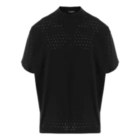 Oversized T-shirt i mesh med rund hals ”Black” 694576TMVD41000