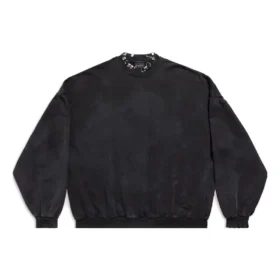 Oversized-tröja med runda hål ”Black Faded” 762718TPVD91055