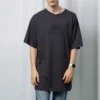 Oversized tvättad interlock-T-shirt med BB-tryck ”Navy Black” 583214TFV658060