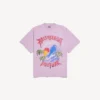 Oversized vintage-T-shirt för damer i gammaldags rosa