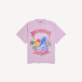 Oversized vintage-T-shirt för damer i gammaldags rosa