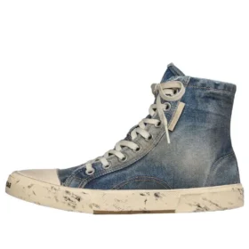 Paris High Top Sneakers ”Blue Destroyed Denim and Rubber” 688756W3RCL4090