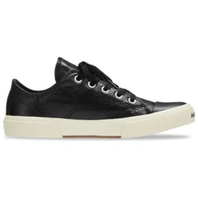 Paris låga Sneakers ”Svart läder och vitt gummi” 688757W3RCB1090
