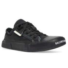 Paris låga Sneakers ”Svart sliten bomull och svart gummi” 688754W3RP21010
