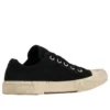 Paris låga Sneakers ”Svart slitna bomull och vitt gummi” 688757W3RC21090