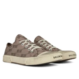 Paris låga sneakers ”Tan BB Monogram Cotton and White Rubber” 688757W3RQ22298