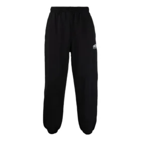 Paris Logo Stretched Knee Sweatpants ”Black White” 675244TLVL81070