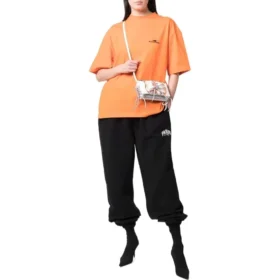 Paris Logo Stretched Knee Sweatpants ”Black White” 675244TLVL81070