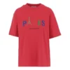 Paris Love T-shirt med tryck, normal passform, kortärmad, röd 594599TGV435640