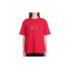 Paris Love T-shirt med tryck, normal passform, kortärmad, röd 594599TGV435640