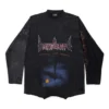 Paris Moon Upside Down långärmad T-shirt i oversized-modell ”Black Faded” 698155TOVT31055