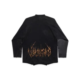 Paris Moon Upside Down långärmad T-shirt i oversized-modell ”Black Faded” 698155TOVT31055