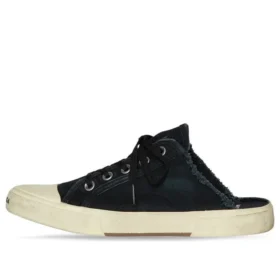 Paris Mules ”Svart sliten bomull och vitt gummi” 693952W3RC31090