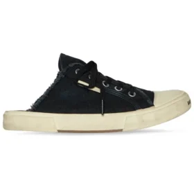 Paris Mules ”Svart sliten bomull och vitt gummi” 693952W3RC31090