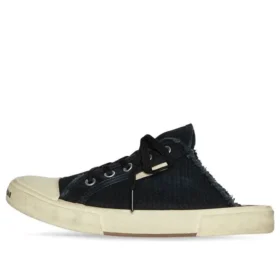 Paris Mules ”Svart sliten bomull och vitt gummi” 693953W3RC31090