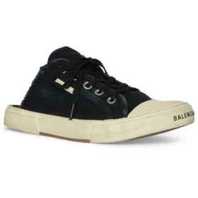Paris Mules ”Svart sliten bomull och vitt gummi” 693953W3RC31090