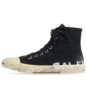 Paris Sneakers ”Svart slitna bomull och vitt gummi med graffiti” 688752W3RR41099