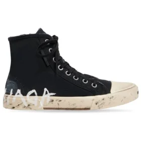 Paris Sneakers ”Svart slitna bomull och vitt gummi med graffiti” 688752W3RR41099