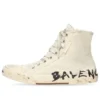 Paris Sneakers ”Vit slitna bomull och vitt gummi med graffiti” 688752W3RR49010