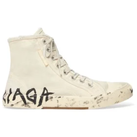 Paris Sneakers ”Vit slitna bomull och vitt gummi med graffiti” 688752W3RR49010