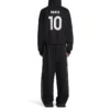 Paris Soccer-luvtröja med dragkedja, medium passform, ”Black White” 744457TPVS61070