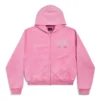 Paris Strass-luvtröja med hel dragkedja, smal passform ”Faded Pink” 811611TRVL49568